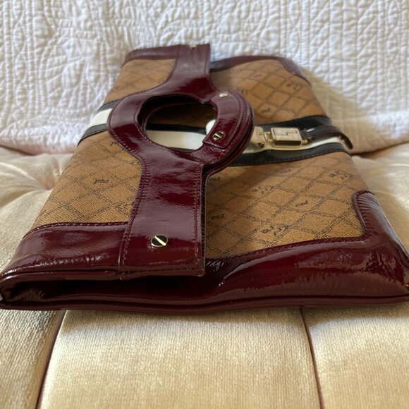 Vintage L.A.M.B. Gwen Stefani Carlisle Lipstick Convertible Clutch Leather/PVC - Picture 7 of 16